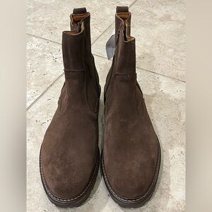 Allen Edmonds Men's Discovery Boots Brown Suede Leather Zip Up Size 10.5D NEW